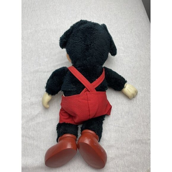Vintage Applause Walt Disney Mickey Mouse Plastic Face Stuffed Toy 12" Hard Feet - Picture 3 of 9